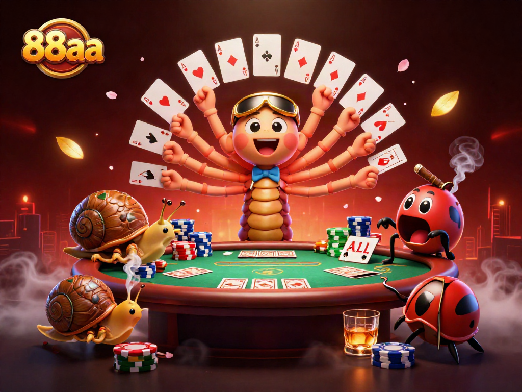 Experience exciting gameplay at 88aa with a vibrant casino-themed illustration featuring unique characters.